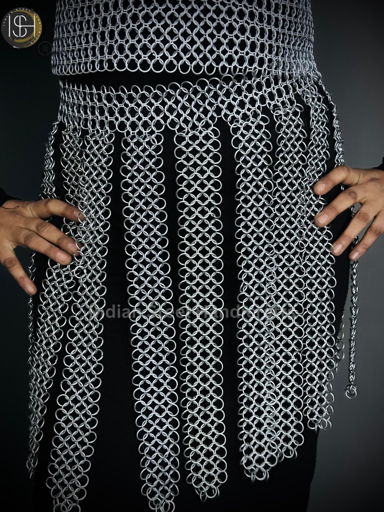 Viking Skirt Top, Ren faire Chainmail Handmade Armor, Cosplay Armor, SCA Armor, Larp Costume, Christmas Gift, Gift for Her