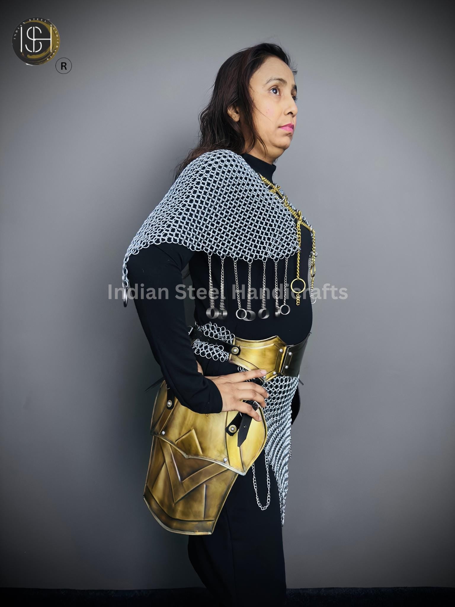 Chainmail Chains Layers top & Skirt, belt ,Tesset, Rings Costume, Wedding Cosplay Costume, Larp , Cosplay, Sca Armor, Gift For Women.