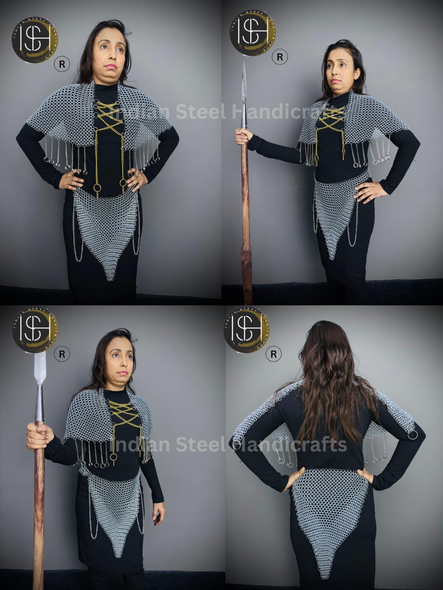 Chainmail Chains Layers top & Skirt, belt ,Tesset, Rings Costume, Wedding Cosplay Costume, Larp , Cosplay, Sca Armor, Gift For Women.