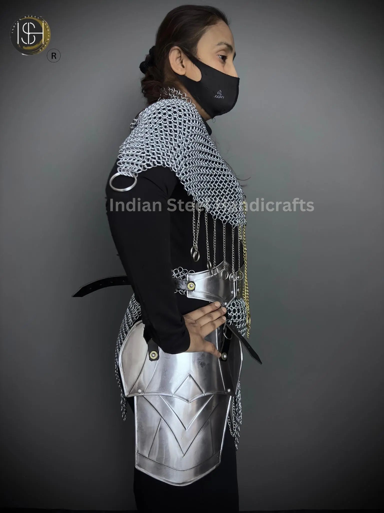 Chainmail Chains Layers top & Skirt, belt ,Tesset, Rings Costume, Wedding Cosplay Costume, Larp , Cosplay, Sca Armor, Gift For Women. ISH Collection