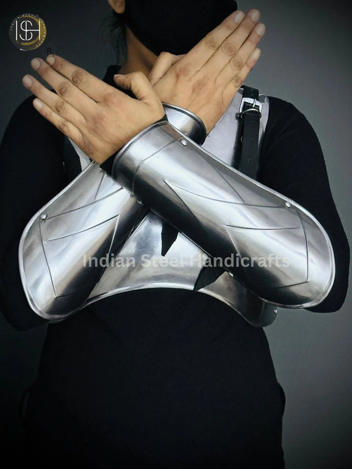 Steel Lady Armor: Medieval Chest & Bracer Set, LARP Cosplay Costume