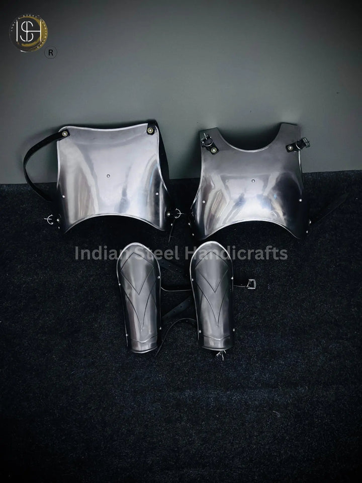 Steel Lady Armor: Medieval Chest & Bracer Set, LARP Cosplay Costume
