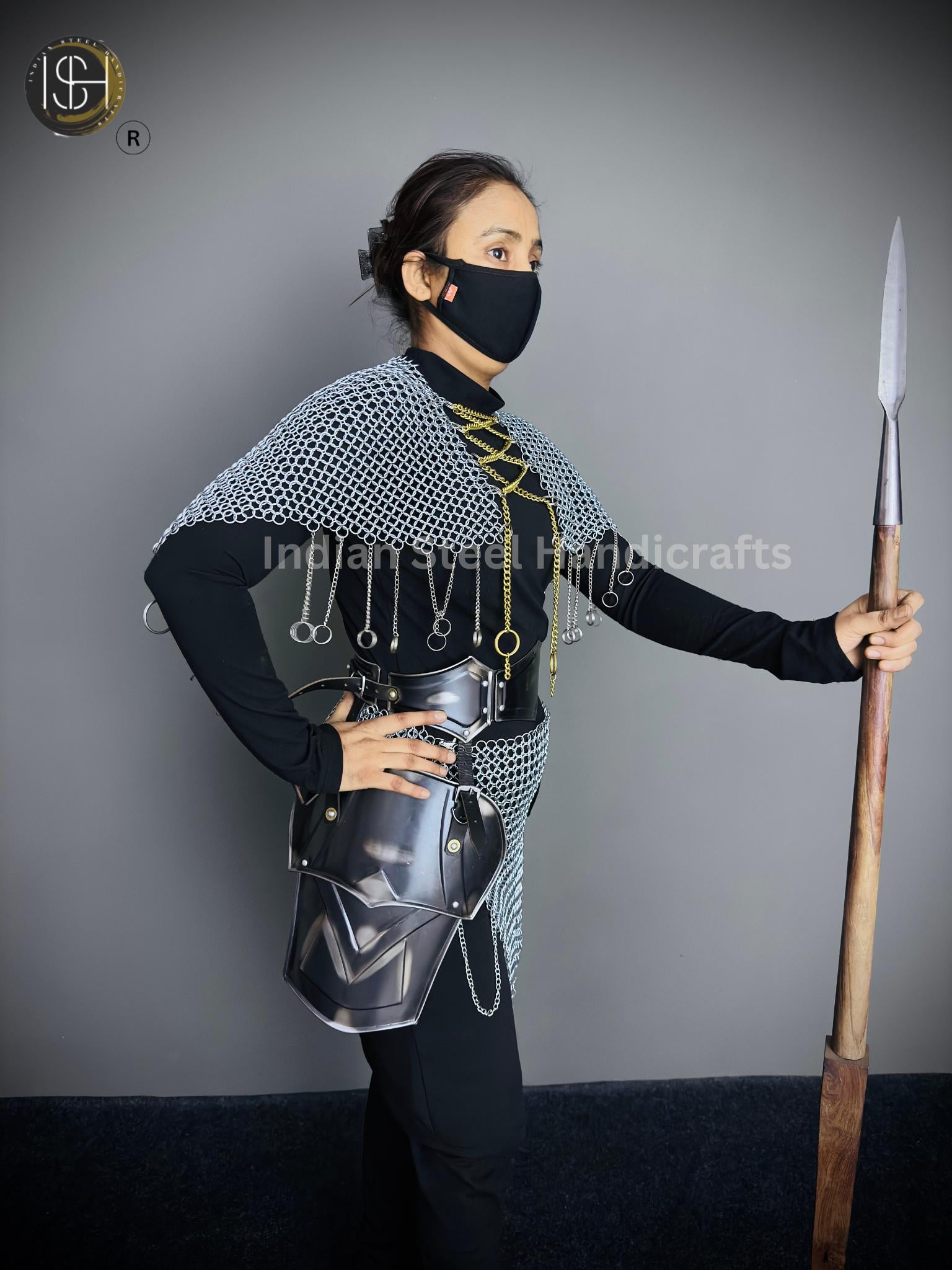 Chainmail Chains Layers top & Skirt, belt ,Tesset, Rings Costume, Wedding Cosplay Costume, Larp , Cosplay, Sca Armor, Gift For Women.
