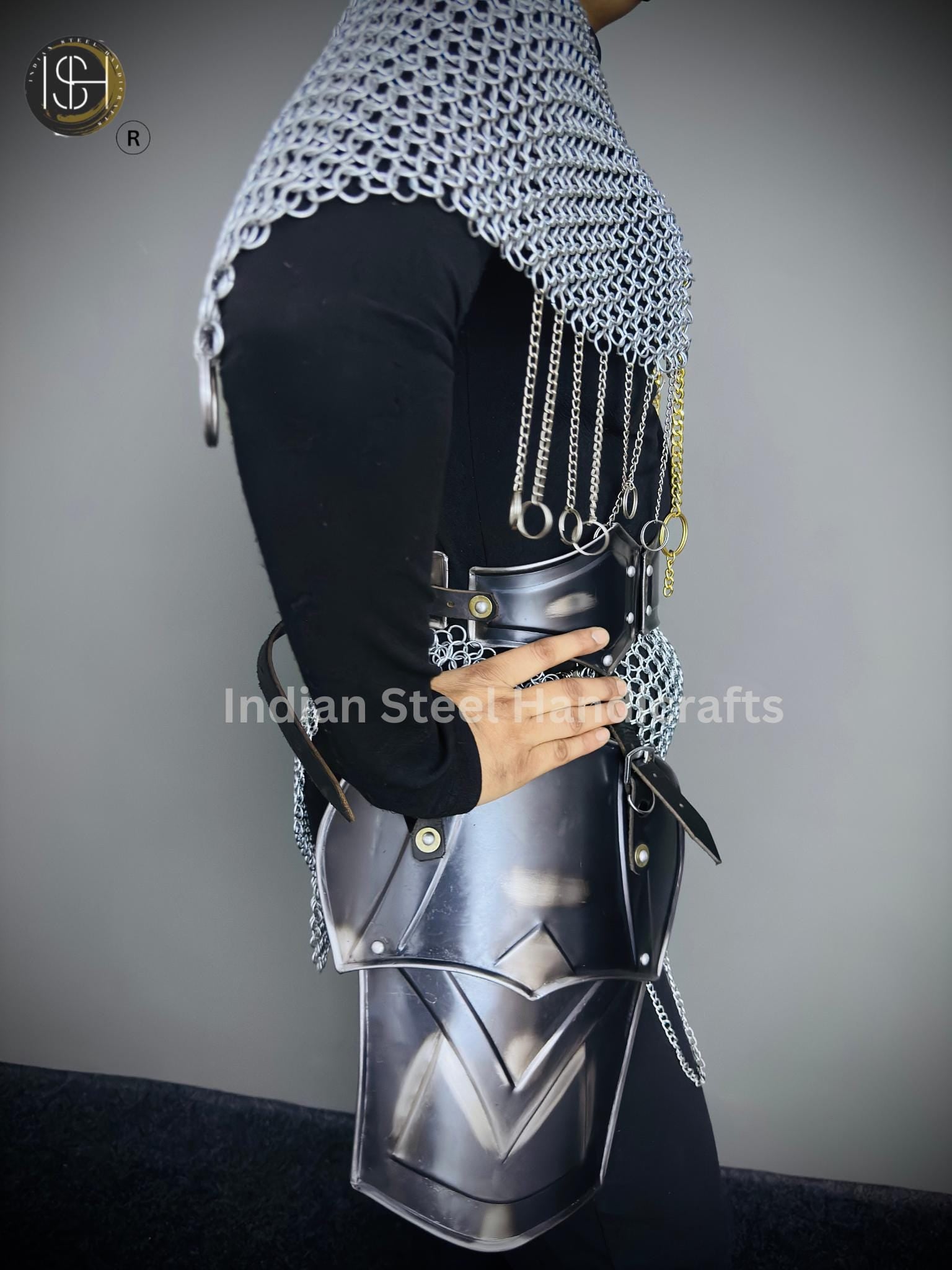 Chainmail Chains Layers top & Skirt, belt ,Tesset, Rings Costume, Wedding Cosplay Costume, Larp , Cosplay, Sca Armor, Gift For Women.
