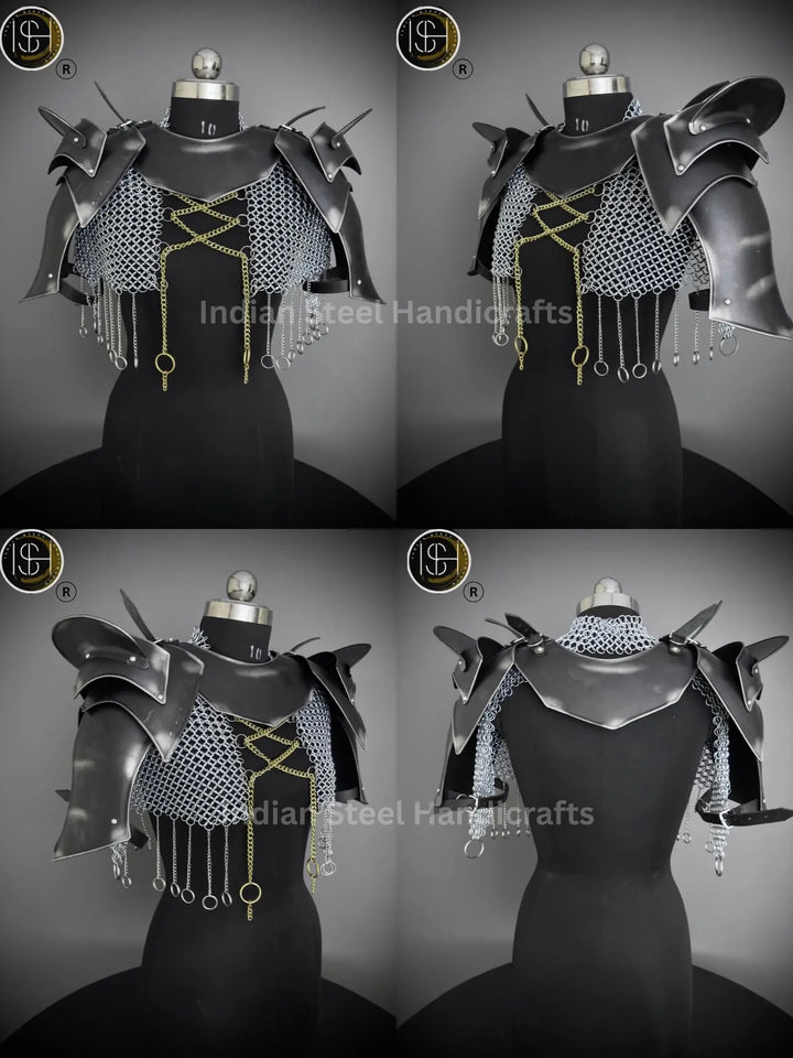 Medieval Cuirass Armor: Steel Chainmail, Lady Cosplay LARP Costume
