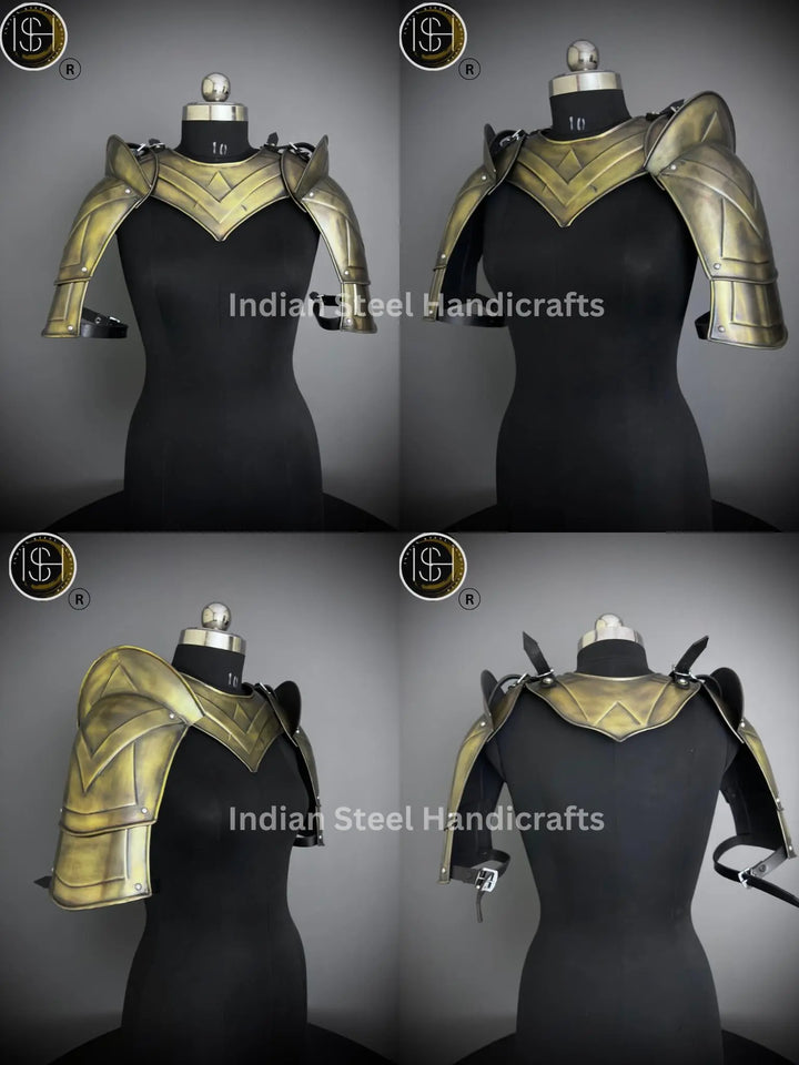 Medieval Cuirass Armor: 20 Gauge Steel Brave Lady Cosplay Set