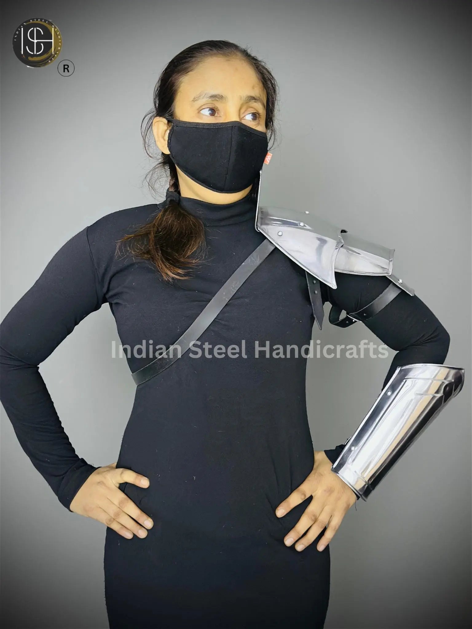 Handmade Steel Pauldron: Female Medieval Armor, LARP Cosplay