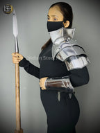 Handmade Steel Pauldron: Female Medieval Armor, LARP Cosplay