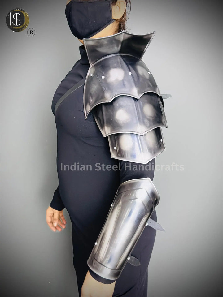 Medieval Knight Shoulder & Bracer Armor, Larp Armor,Fantasy Armor, Cosplay Armor, Sca Armor, Costume Armor, Gift for Men/Women ISH Collection