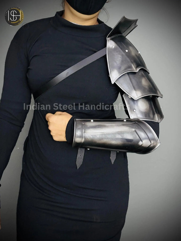Medieval Knight Shoulder & Bracer Armor, Larp Armor,Fantasy Armor, Cosplay Armor, Sca Armor, Costume Armor, Gift for Men/Women ISH Collection