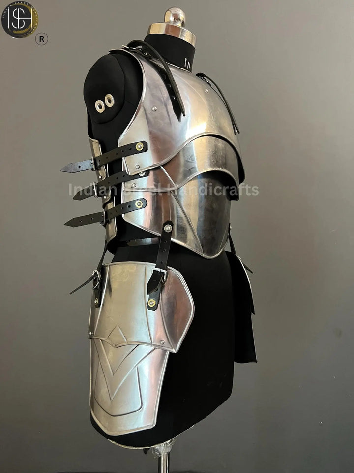 Steel Lady Armor: Medieval Knight Chest & Tasset - LARP Cosplay Costume