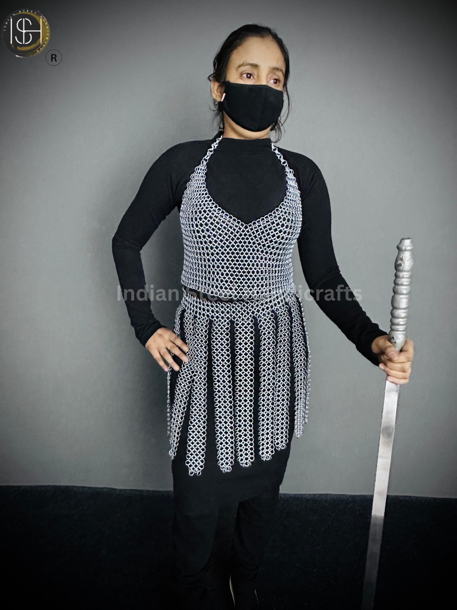 Viking Skirt Top, Ren faire Chainmail Handmade Armor, Cosplay Armor, SCA Armor, Larp Costume, Christmas Gift, Gift for Her