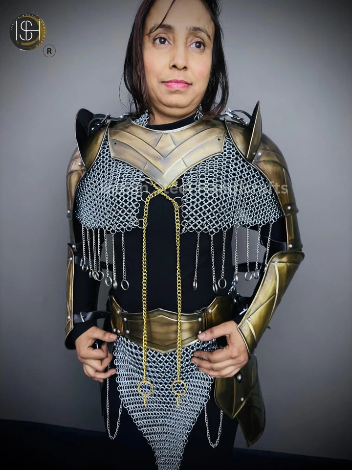 Medieval Knight Armor, Brave Lady Armor, Cosplay Armor, Sca Armor, Larp Armor, Fantasy Armor, Gift for women. ISH Collection