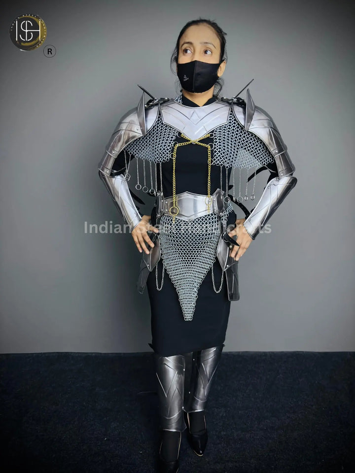 Medieval Knight Armor, Brave Lady Armor, Cosplay Armor, Sca Armor, Larp Armor, Fantasy Armor, Gift for women. ISH Collection