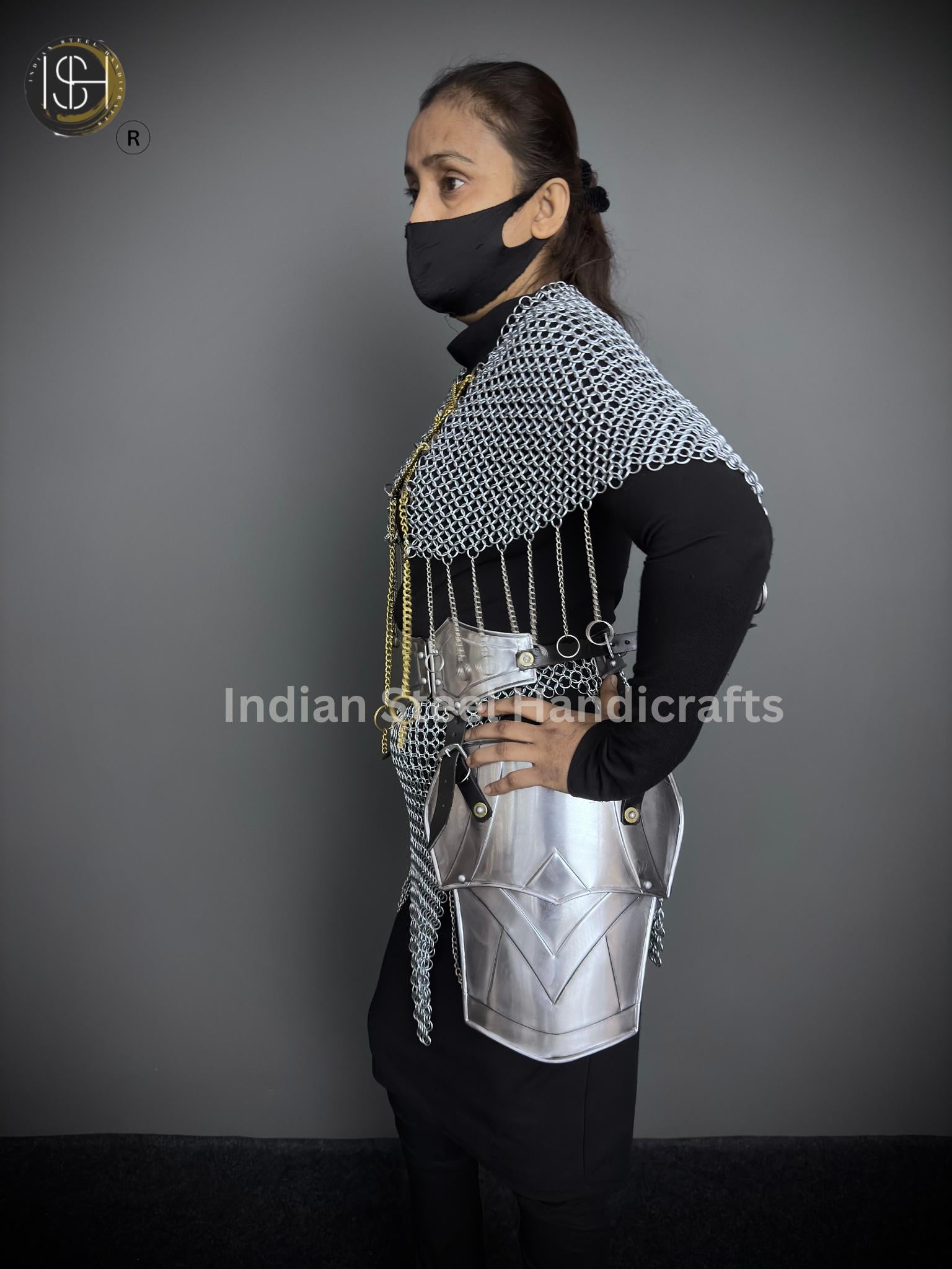 Chainmail Chains Layers top & Skirt, belt ,Tesset, Rings Costume, Wedding Cosplay Costume, Larp , Cosplay, Sca Armor, Gift For Women.