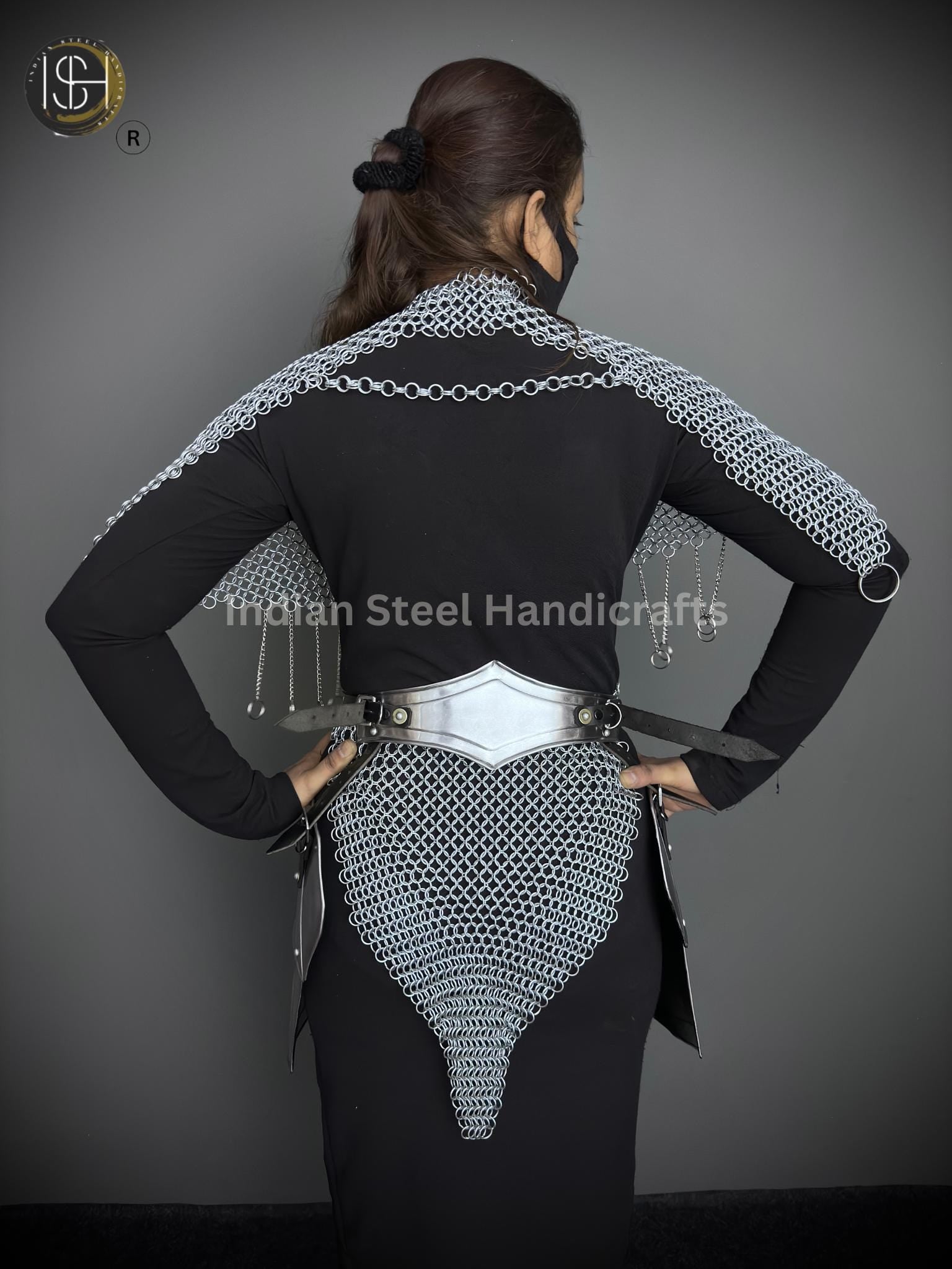 Chainmail Chains Layers top & Skirt, belt ,Tesset, Rings Costume, Wedding Cosplay Costume, Larp , Cosplay, Sca Armor, Gift For Women.