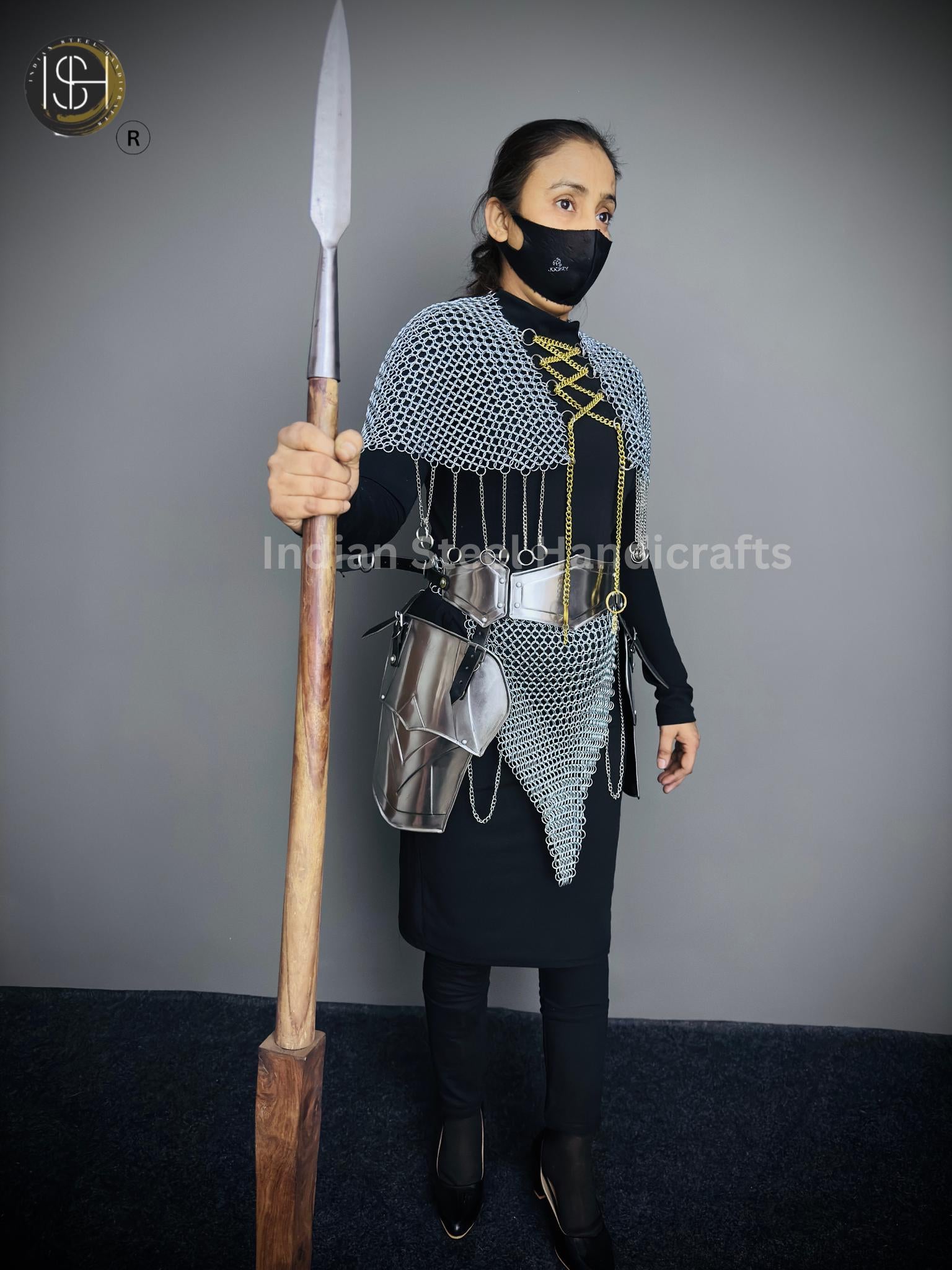 Chainmail Chains Layers top & Skirt, belt ,Tesset, Rings Costume, Wedding Cosplay Costume, Larp , Cosplay, Sca Armor, Gift For Women.