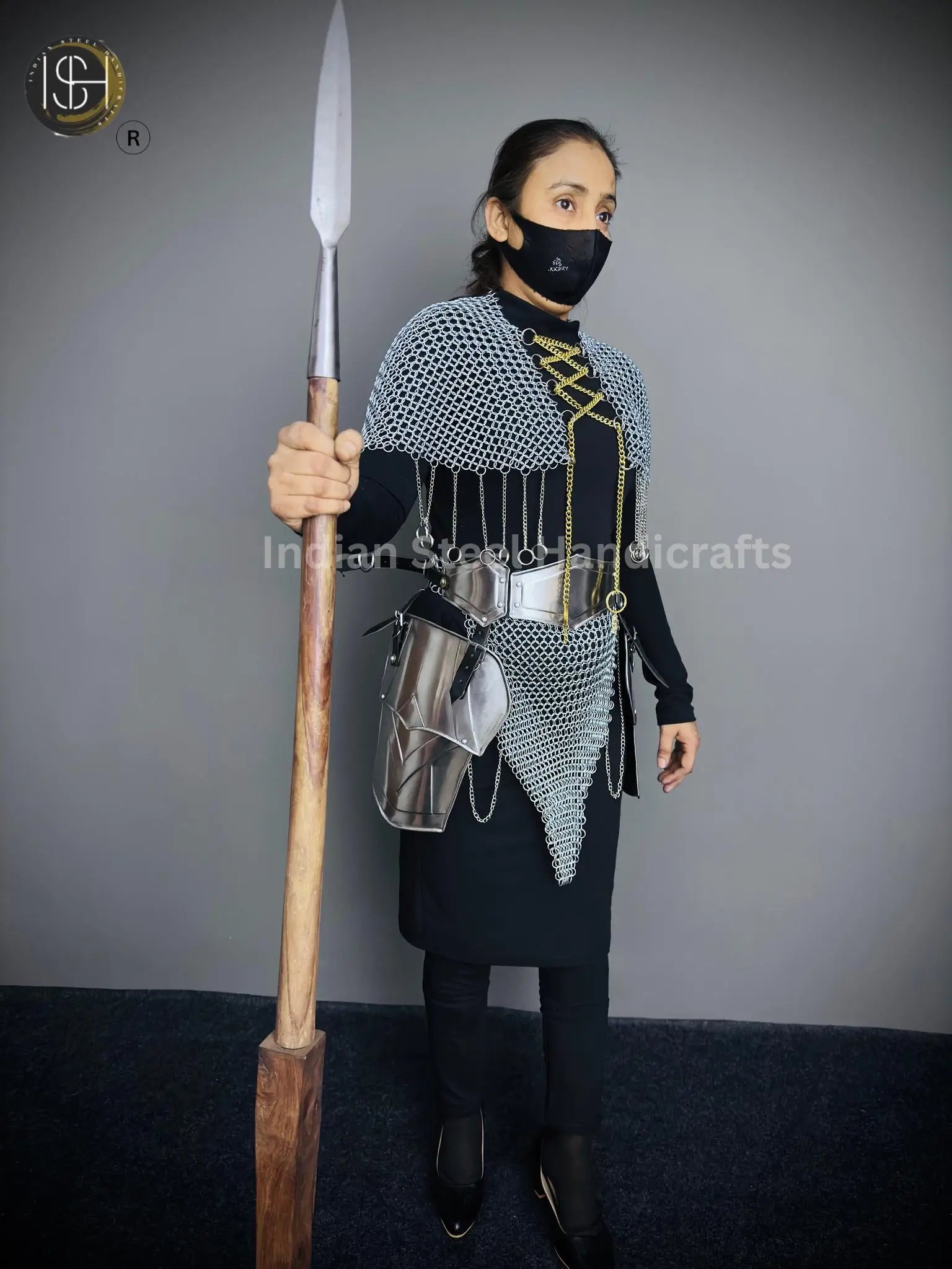 Chainmail Chains Layers top & Skirt, belt ,Tesset, Rings Costume, Wedding Cosplay Costume, Larp , Cosplay, Sca Armor, Gift For Women. ISH Collection