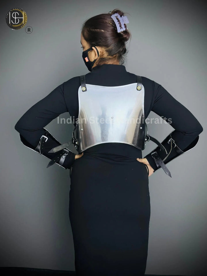 Steel Lady Armor: Medieval Chest & Bracer Set, LARP Cosplay Costume