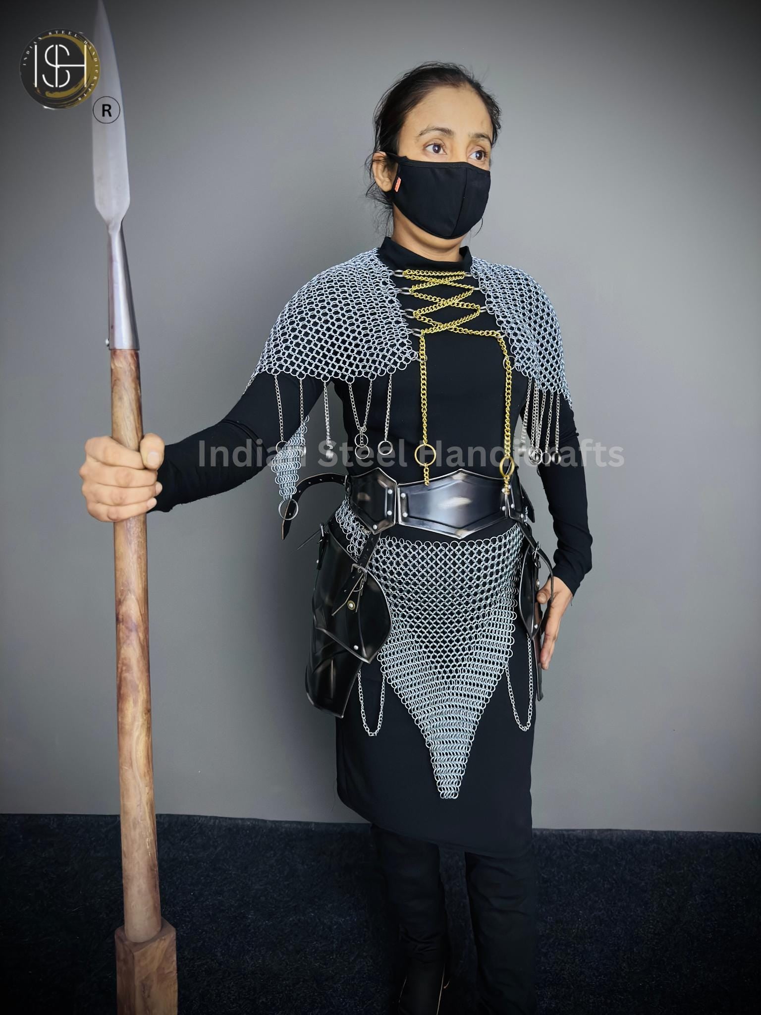 Chainmail Chains Layers top & Skirt, belt ,Tesset, Rings Costume, Wedding Cosplay Costume, Larp , Cosplay, Sca Armor, Gift For Women.