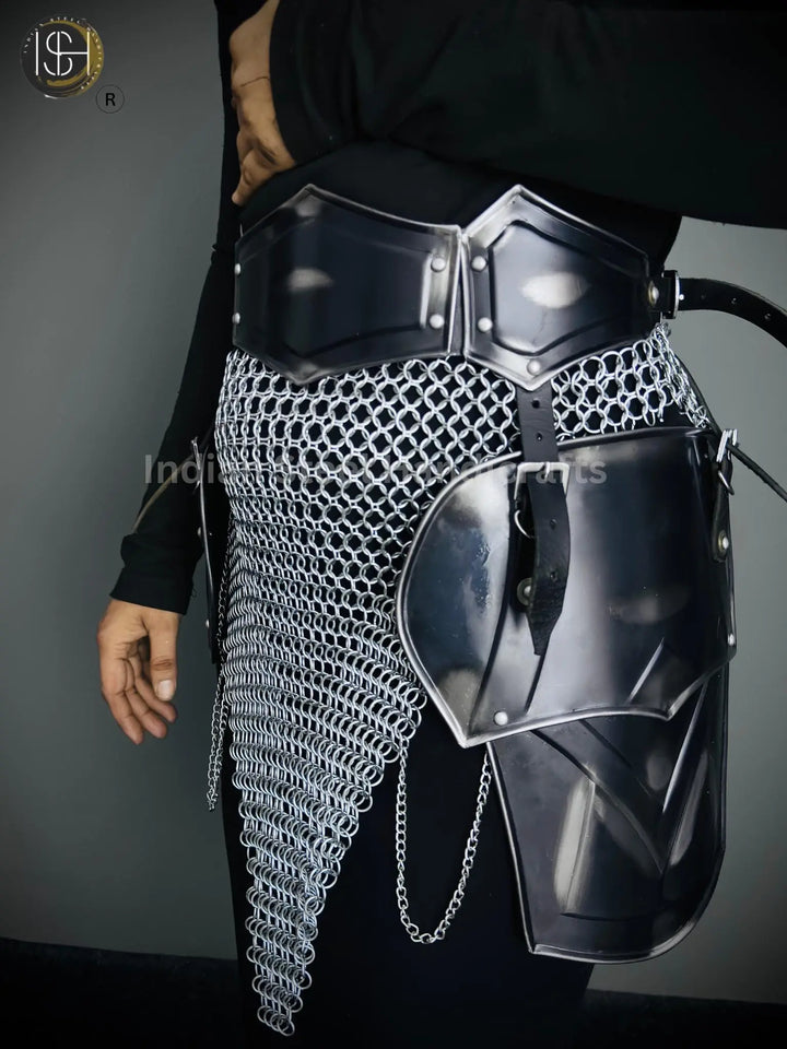 Chainmail Chains Layers top & Skirt, belt ,Tesset, Rings Costume, Wedding Cosplay Costume, Larp , Cosplay, Sca Armor, Gift For Women. ISH Collection