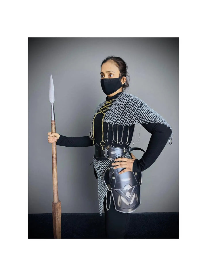 Chainmail Chains Layers top & Skirt, belt ,Tesset, Rings Costume, Wedding Cosplay Costume, Larp , Cosplay, Sca Armor, Gift For Women. ISH Collection