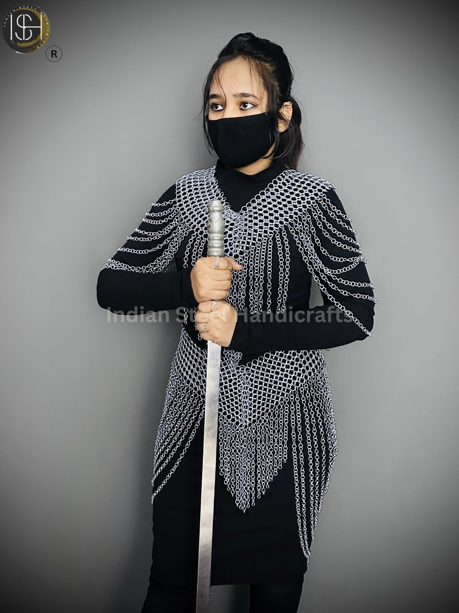 Chainmail Harness, Chainmail Chains Layers top & Skirt, Rings Costume, Wedding Cosplay Costume, Larp , Cosplay, Sca Armor, Gift For Women.
