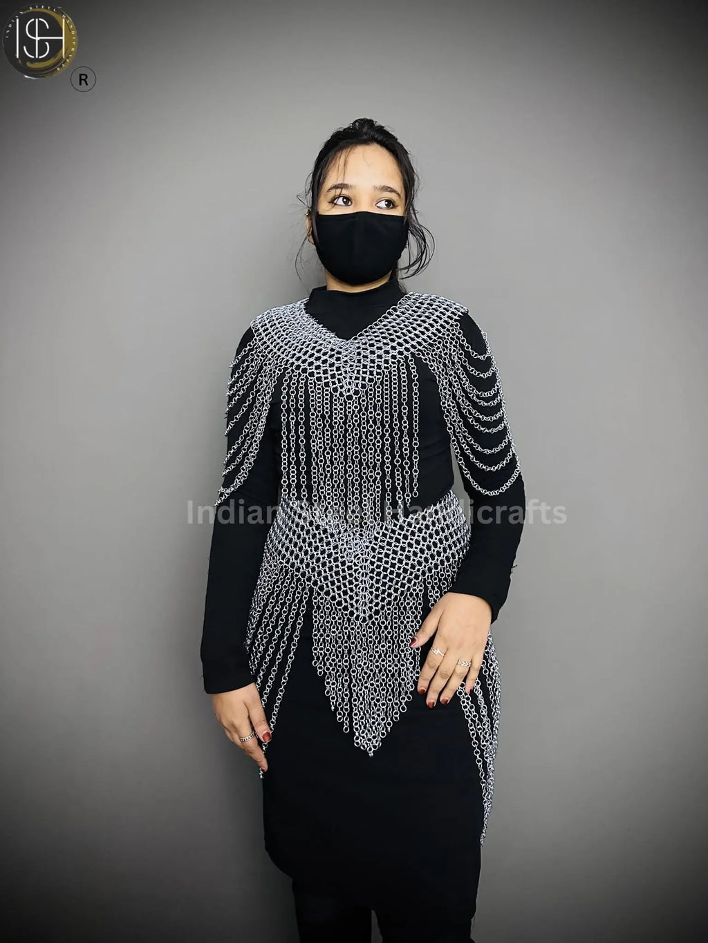 Chainmail Harness, Chainmail Chains Layers top & Skirt, Rings Costume, Wedding Cosplay Costume, Larp , Cosplay, Sca Armor, Gift For Women. ISH Collection