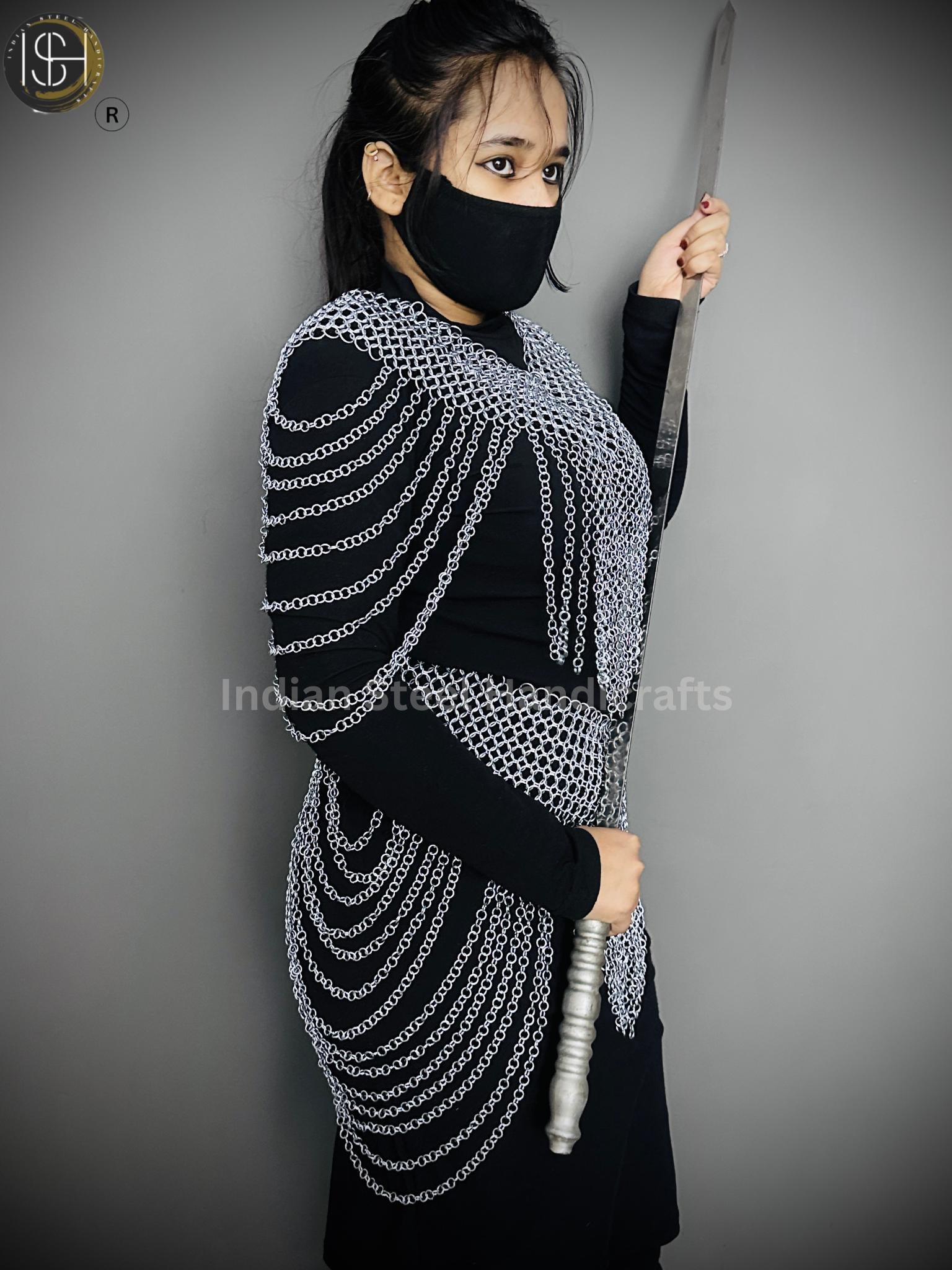 Chainmail Harness, Chainmail Chains Layers top & Skirt, Rings Costume, Wedding Cosplay Costume, Larp , Cosplay, Sca Armor, Gift For Women.