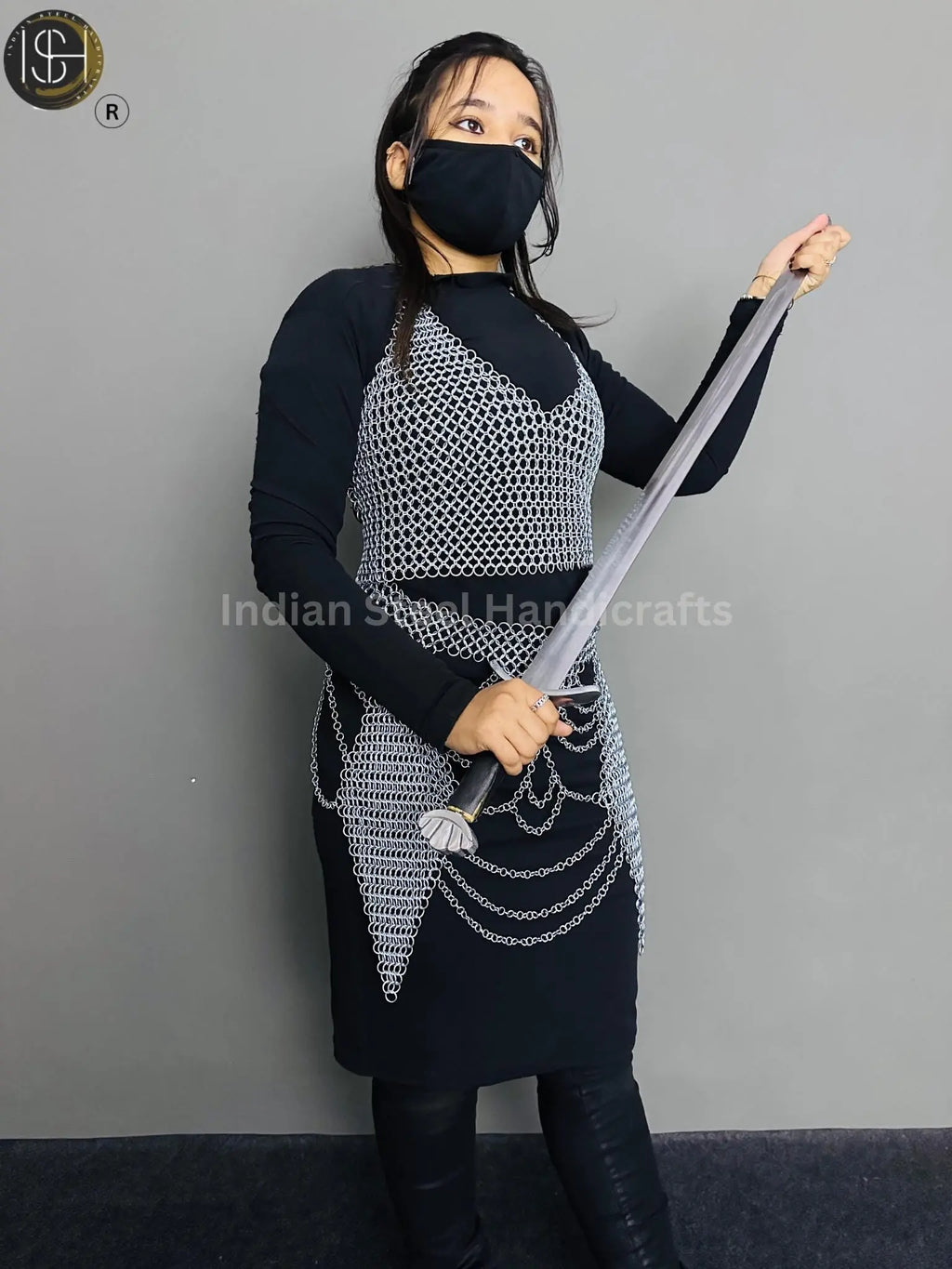 Chainmail Harness, Chainmail Chains Layers top & Skirt, Rings Costume, Wedding Cosplay Costume, Larp , Cosplay, Sca Armor, Gift For Women. ISH Collection