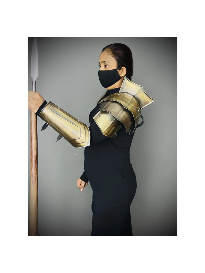 Medieval Knight Shoulder & Bracer Armor, Larp Armor,Fantasy Armor, Cosplay Armor, Sca Armor, Costume Armor, Gift for Men/Women ISH Collection