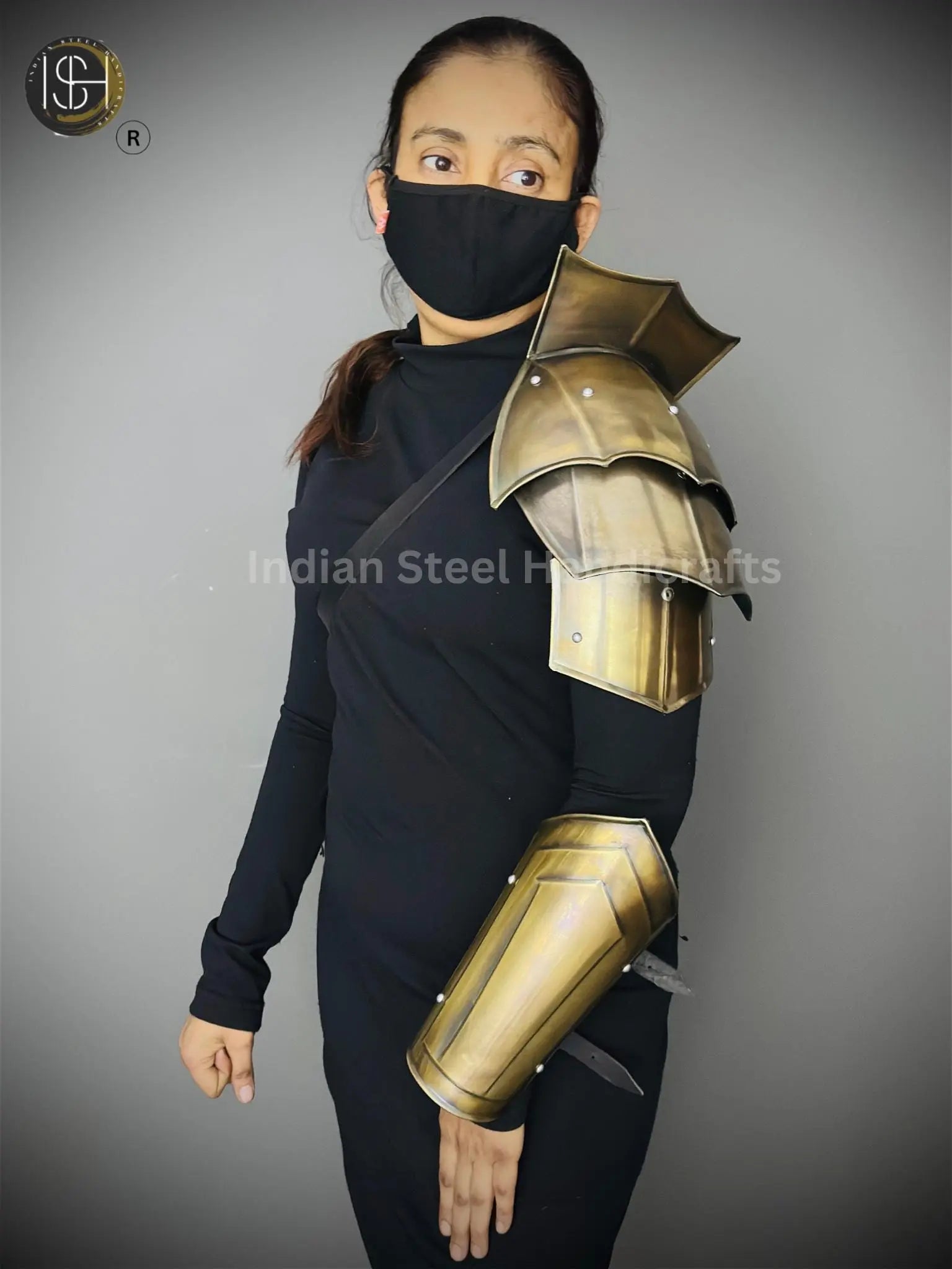 Medieval Knight Shoulder & Bracer Armor, Larp Armor,Fantasy Armor, Cosplay Armor, Sca Armor, Costume Armor, Gift for Men/Women ISH Collection