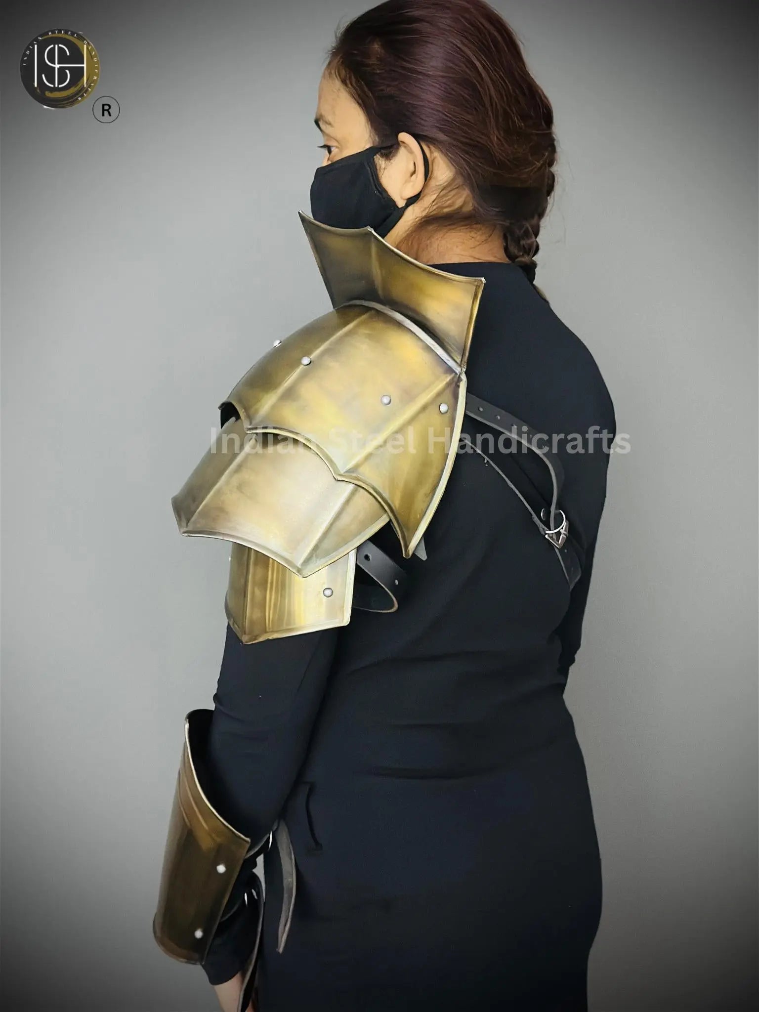 Medieval Knight Shoulder & Bracer Armor, Larp Armor,Fantasy Armor, Cosplay Armor, Sca Armor, Costume Armor, Gift for Men/Women ISH Collection