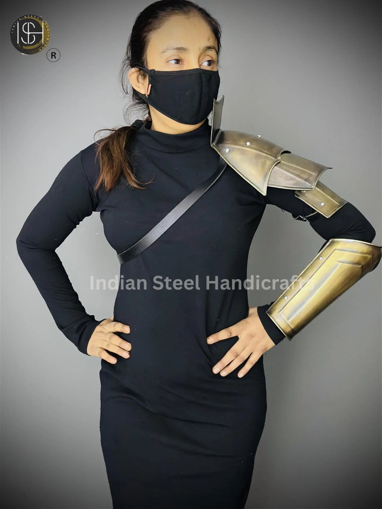 Medieval Knight Shoulder & Bracer Armor, Larp Armor,Fantasy Armor, Cosplay Armor, Sca Armor, Costume Armor, Gift for Men/Women ISH Collection