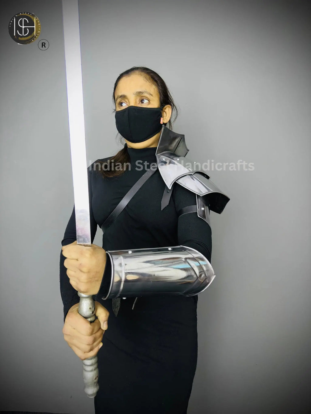 Handmade Steel Pauldron: Female Medieval Armor, LARP Cosplay