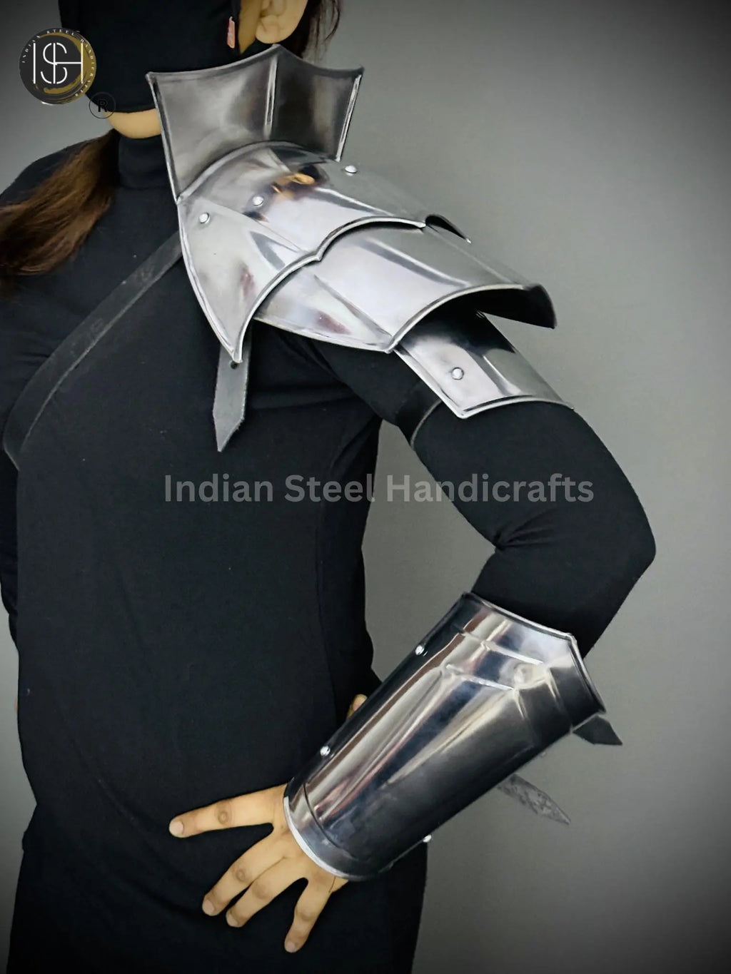 Handmade Steel Pauldron: Female Medieval Armor, LARP Cosplay