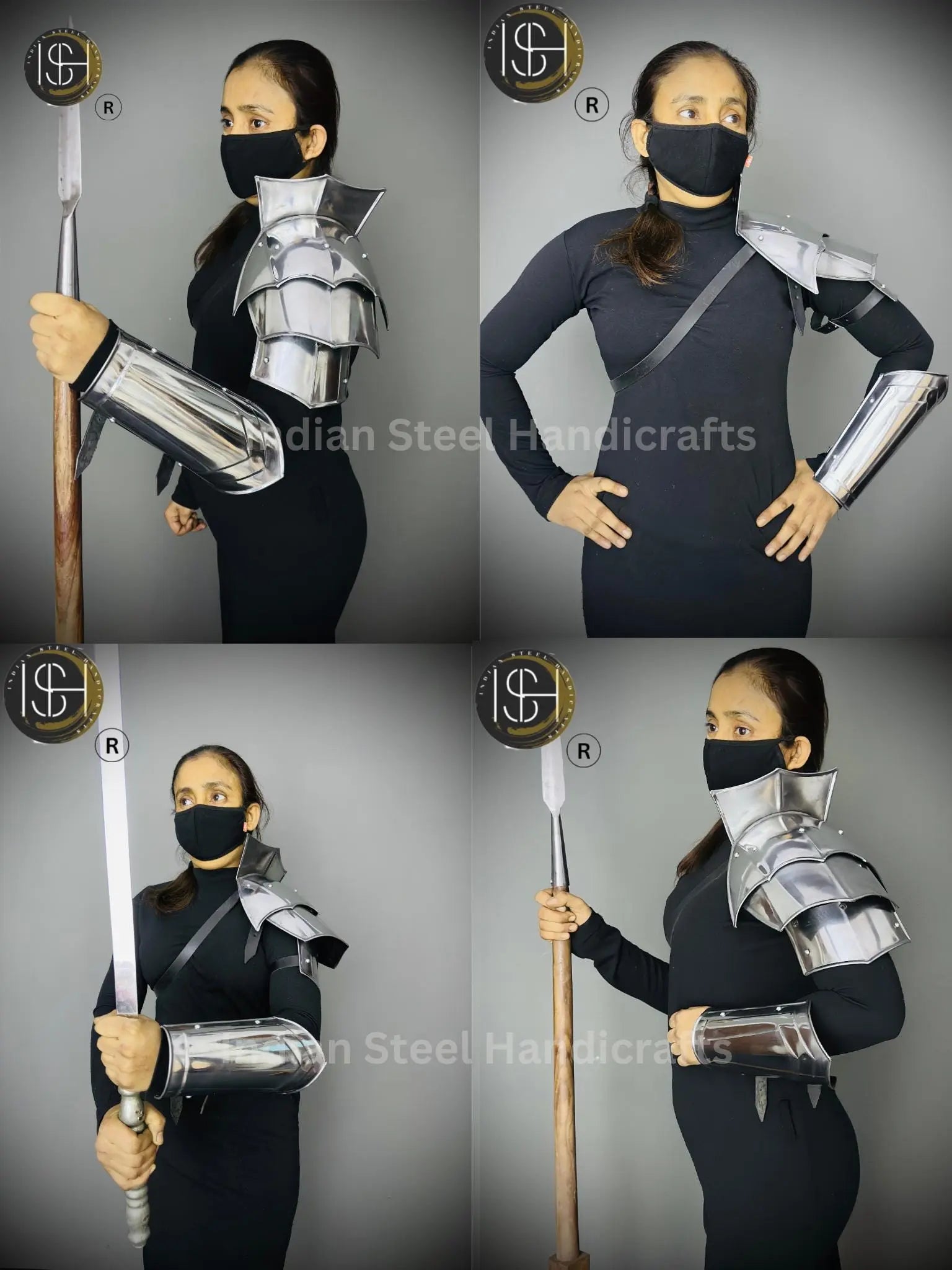 Handmade Steel Pauldron: Female Medieval Armor, LARP Cosplay
