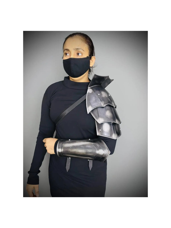 Medieval Knight Shoulder & Bracer Armor, Larp Armor,Fantasy Armor, Cosplay Armor, Sca Armor, Costume Armor, Gift for Men/Women ISH Collection