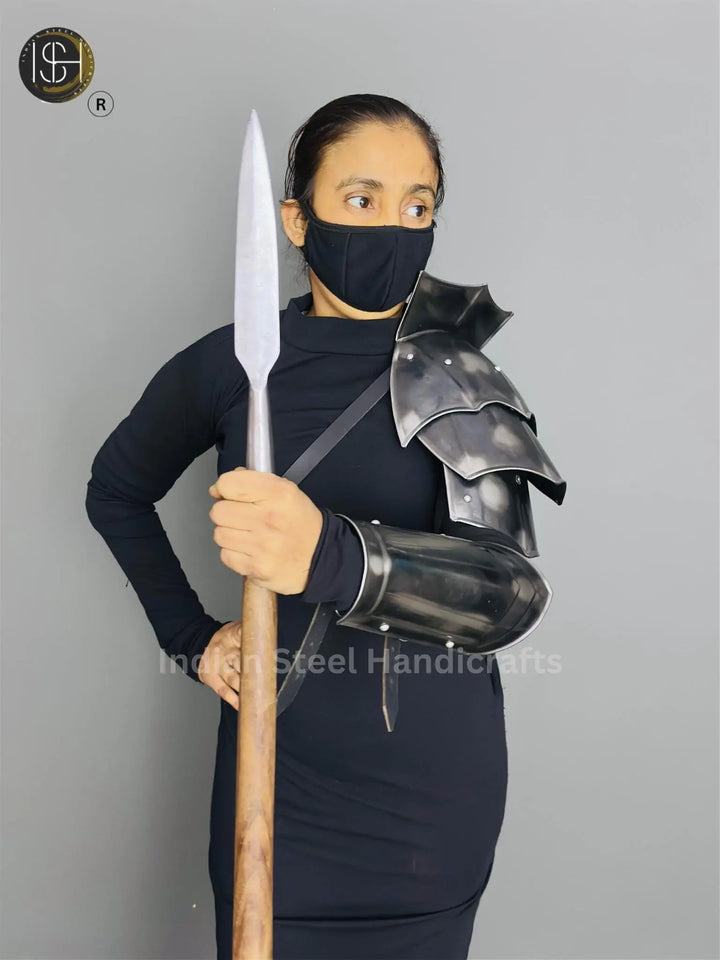 Medieval Knight Shoulder & Bracer Armor, Larp Armor,Fantasy Armor, Cosplay Armor, Sca Armor, Costume Armor, Gift for Men/Women ISH Collection