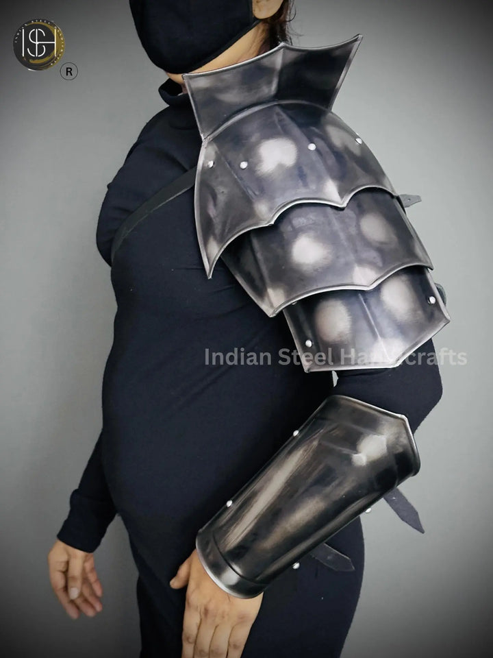 Medieval Knight Shoulder & Bracer Armor, Larp Armor,Fantasy Armor, Cosplay Armor, Sca Armor, Costume Armor, Gift for Men/Women ISH Collection