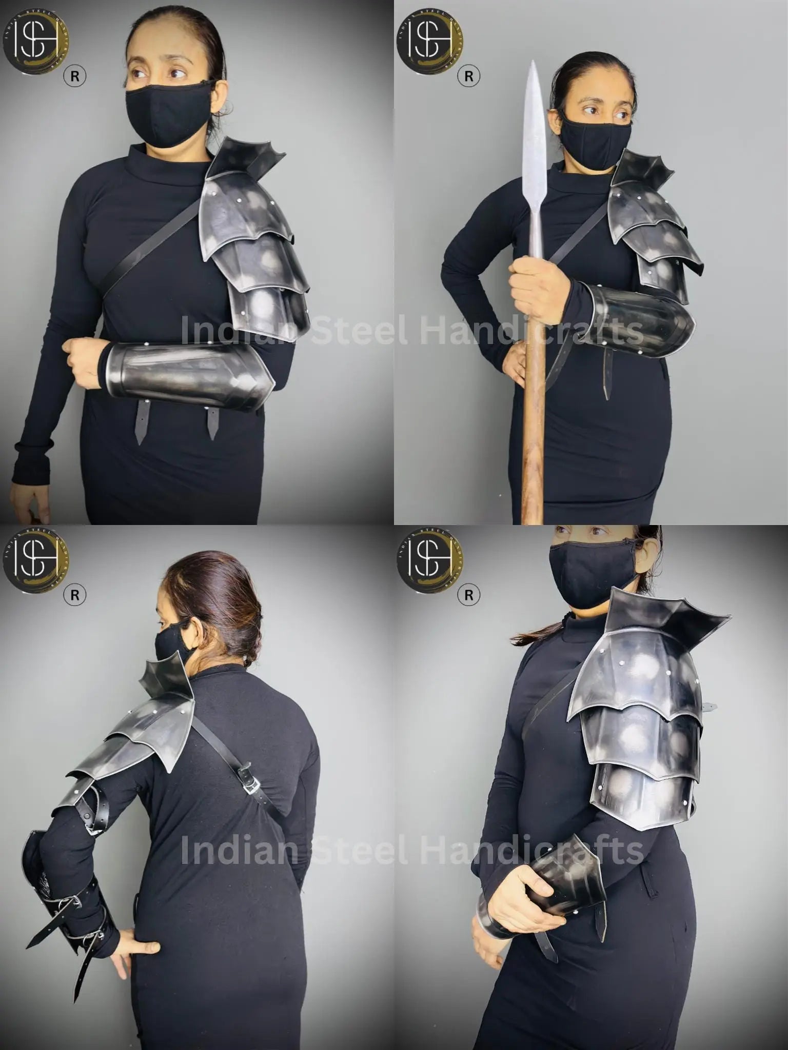 Handmade Steel Pauldron: Female Medieval Armor, LARP Cosplay