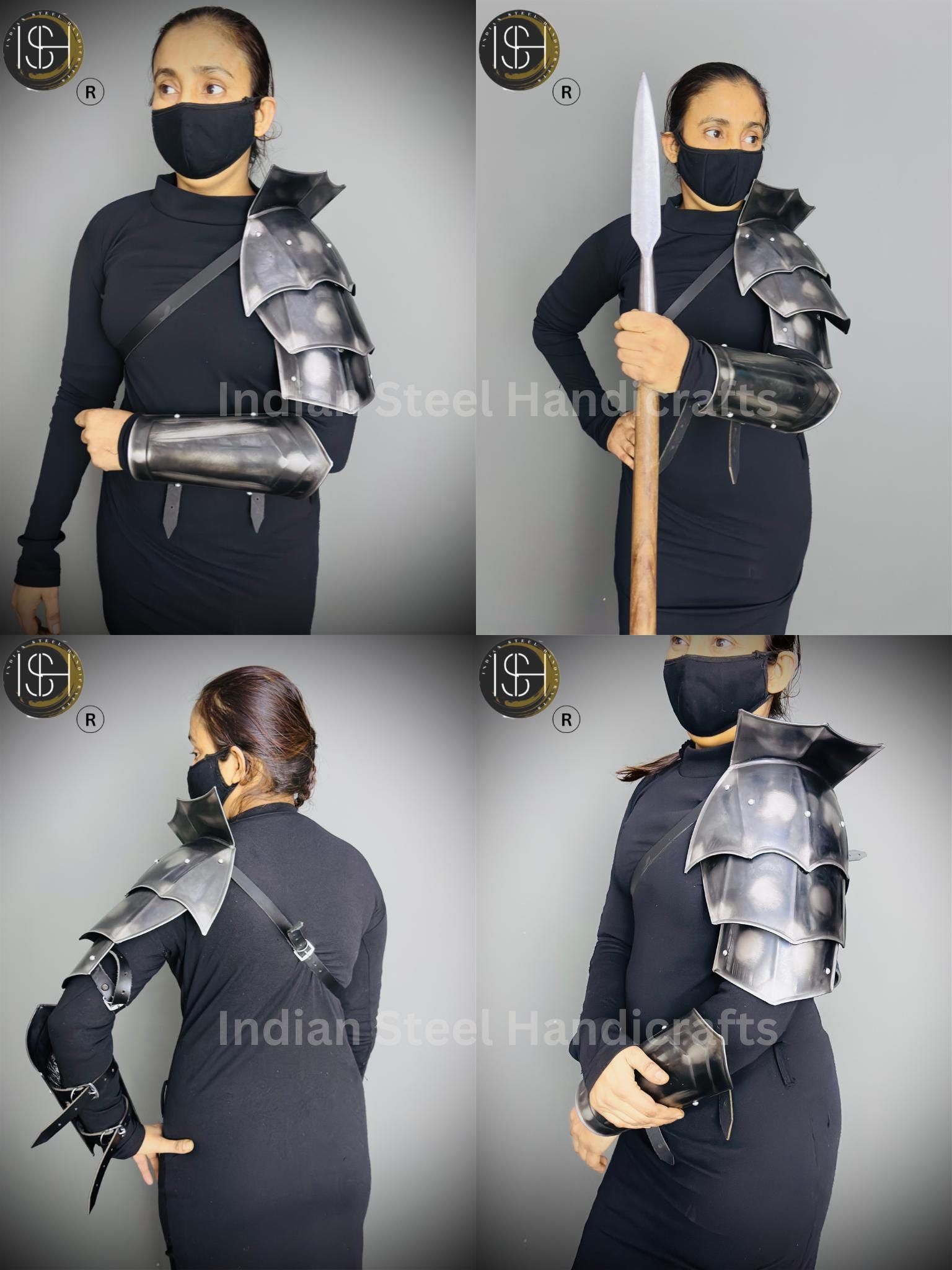 Medieval Knight Shoulder & Bracer Armor, Larp Armor,Fantasy Armor, Cosplay Armor, Sca Armor, Costume Armor, Gift for Men/Women