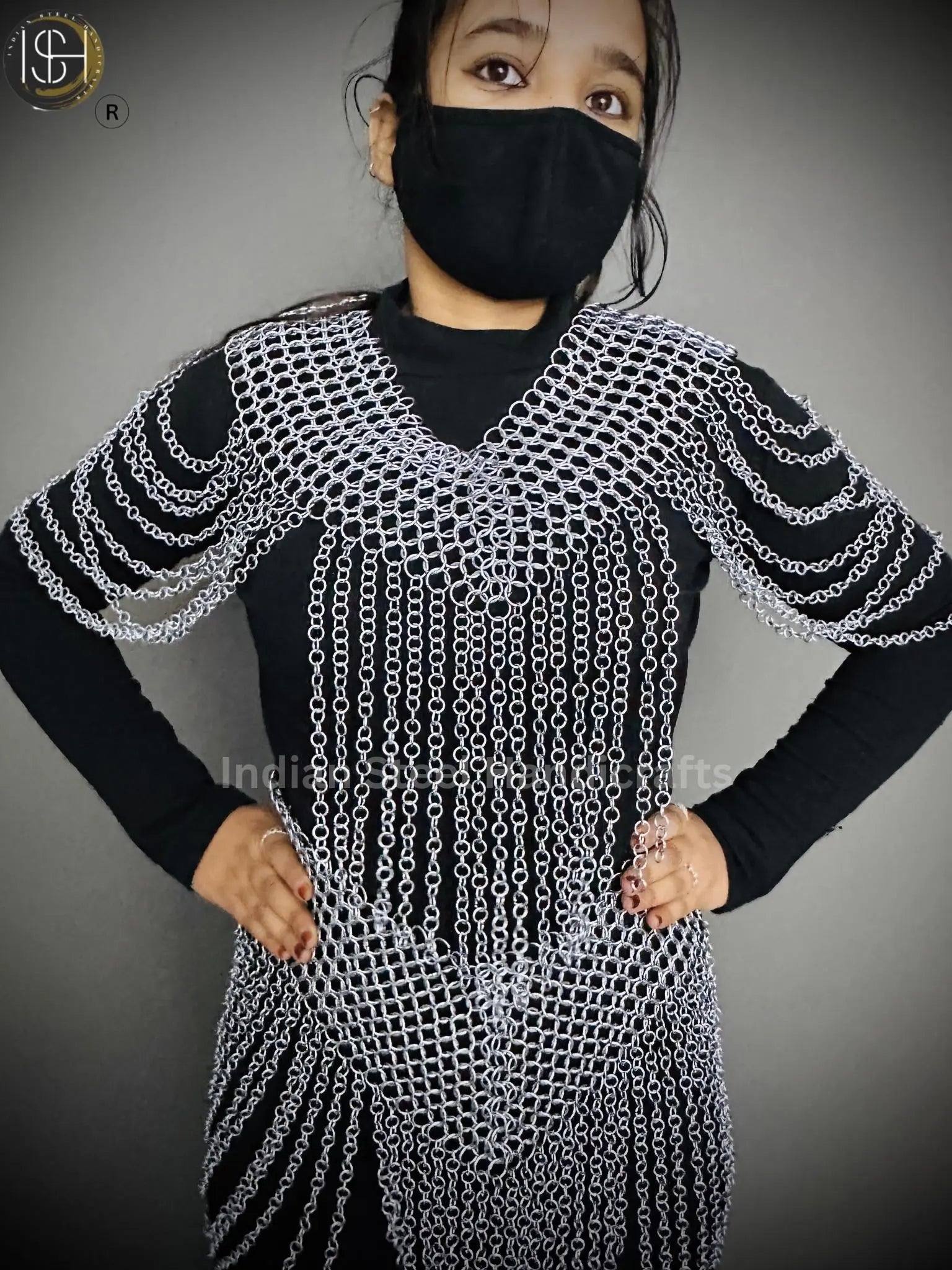 Chainmail Harness, Chainmail Chains Layers top & Skirt, Rings Costume, Wedding Cosplay Costume, Larp , Cosplay, Sca Armor, Gift For Women. ISH Collection