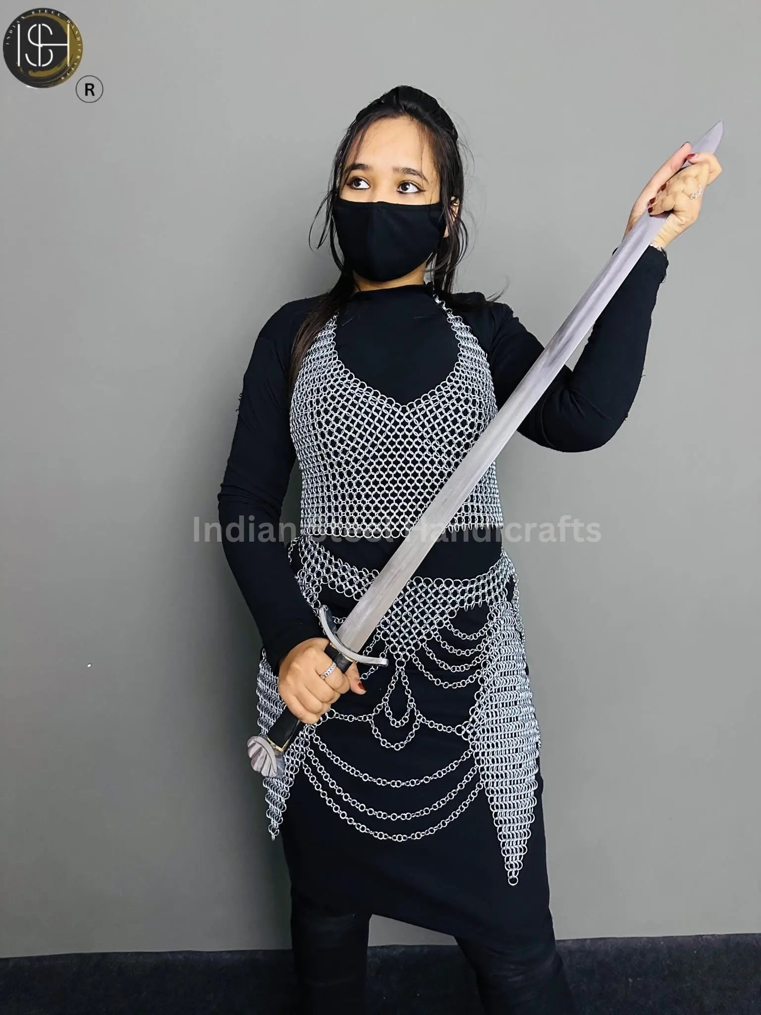 Chainmail Harness, Chainmail Chains Layers top & Skirt, Rings Costume, Wedding Cosplay Costume, Larp , Cosplay, Sca Armor, Gift For Women. ISH Collection
