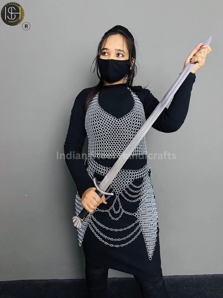 Chainmail Harness, Chainmail Chains Layers top & Skirt, Rings Costume, Wedding Cosplay Costume, Larp , Cosplay, Sca Armor, Gift For Women. ISH Collection