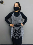 Chainmail Harness, Chainmail Chains Layers top & Skirt, Rings Costume, Wedding Cosplay Costume, Larp , Cosplay, Sca Armor, Gift For Women. ISH Collection