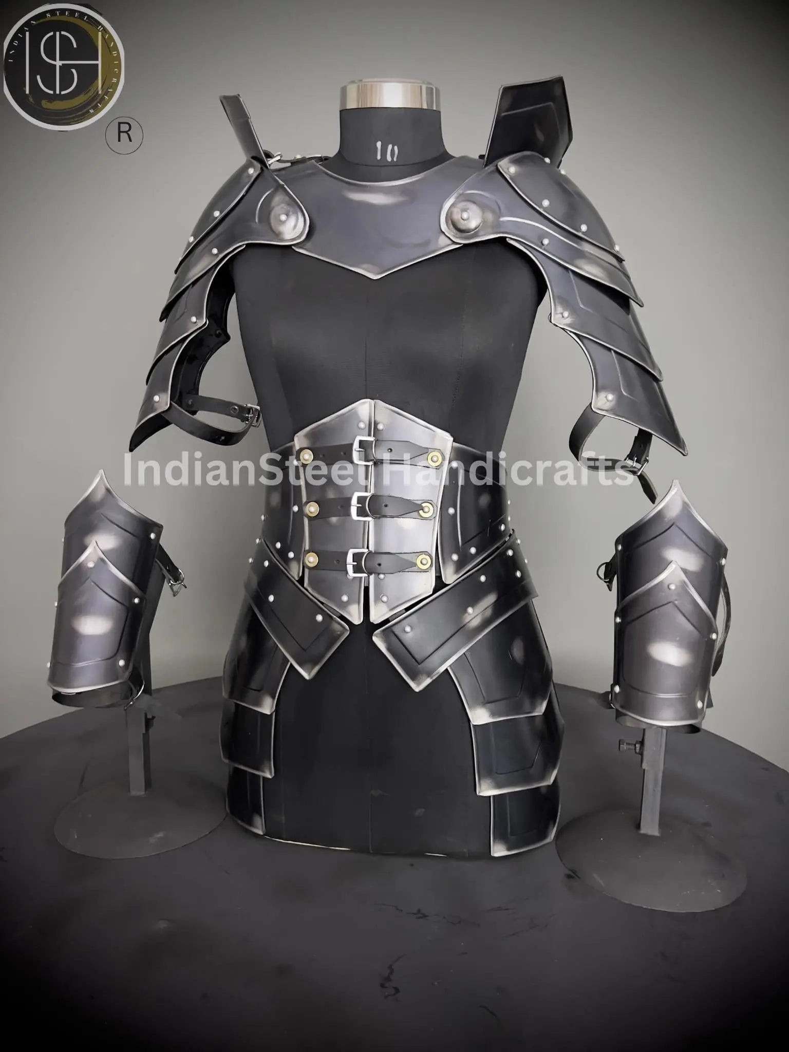 Medieval Steel Cuirass Armor: Antique Lady Cosplay Set, LARP SCA