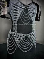 Handmade Chainmail Skirt & Top: Medieval Viking Armor Costume