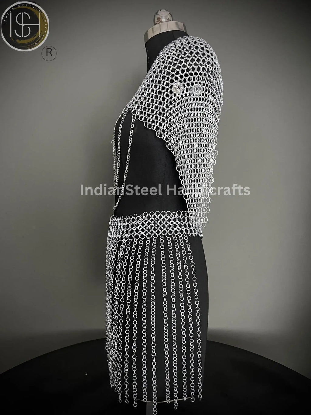 Medieval Chainmaile Top and skirt, Chain Layers Top, Chainmail Body Chain Jewellery, Chainmail Costume Fashion, Gift for women. ISH Collection