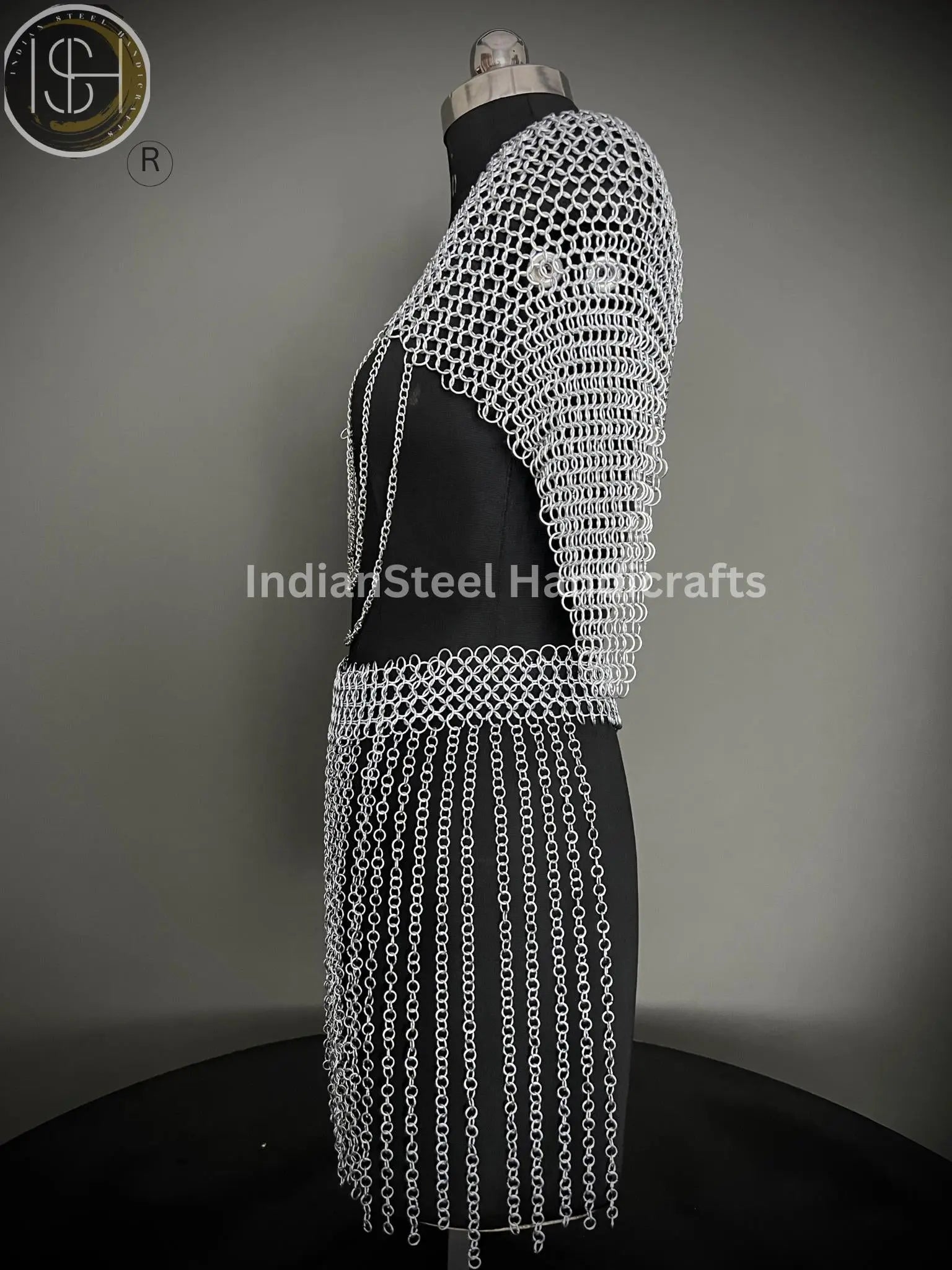 Medieval Chainmaile Top and skirt, Chain Layers Top, Chainmail Body Chain Jewellery, Chainmail Costume Fashion, Gift for women. ISH Collection